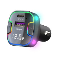 Автомобильное зарядное устройство PD, 30 Вт, USB Тип C, Сверхбыстрая зарядка, автомобильный адаптер для Huawei OPPO Vivo Oneplus iPhone 14 15 13 12 Samsung Galaxy