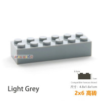 5 шт./лот, сделай сам, строительные блоки кирпичи толстые 2X6 развивающие сборные строительные игрушки для детей размер совместимы с брендом