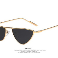 Солнцезащитные очки «кошачий глаз» женские, роскошные брендовые дизайнерские металлические треугольные солнечные очки с защитой UV400