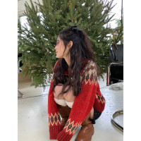 【139元福利款】ICELOLLY紅色本命年針織毛衣女秋冬法式針織外套