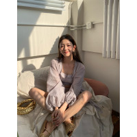 【69元福利款】ICELOLLY灰色法式雪紡襯衫上衣女小個子春秋款襯衫