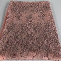 Кружевные ткани «сделай сам», швейные изделия для одежды, французская кружевная ткань для платья с оранжевыми красками Шантильи