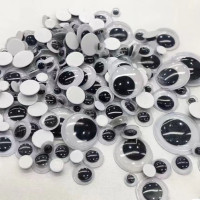 黑白活动手工动物大小眼睛贴配件diy玩具娃娃眼珠材料配件带背胶