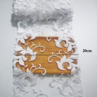 2 ярда 20 см широкая двухсторонняя вышитая кружевная отделка волнами Всесезонная сетка для одежды «сделай сам» Ткань для шитья одежды ручной работы YLHB332