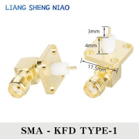 1 шт. гнездовой разъем SMA, Панельное крепление, радиочастотный коаксиальный разъем, фланцевое припоем с золотым покрытием, медное стандартное гнездовое соединение SMA
