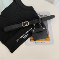 Ремень с надписью из искусственной кожи на осень и зиму, новый тренд, Женская съемная маленькая поясная сумка, декоративное пальто