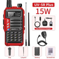 Портативная рация BAOFENG UV-5R Plus 15 Вт с USB-зарядным устройством, приемопередатчик дальнего действия 16 км, UHF VHF Ham Radio UV 5R