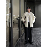 SIXI四喜家春季 小眾設計撞色毛衣開衫女寬鬆軟糯慵懶針織衫外套