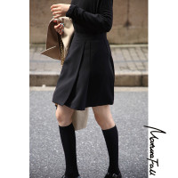 Maturefall人手一條百搭小黑短裙女2023春夏款不對稱設計氣質裙子