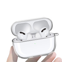 Прозрачный силиконовый чехол NAM для наушников Apple AirPods Pro / кейс для наушников  AirPods Pro,  с карабином