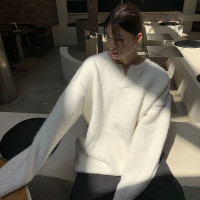 洛邊 人手一件！羊毛寬鬆針織毛衣套頭百搭慵懶風顯瘦上衣秋冬女