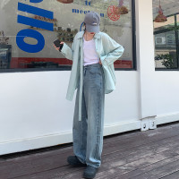 SIXI四喜家春夏 小眾飄帶長袖襯衫女設計感洋派寬鬆襯衫防曬外套