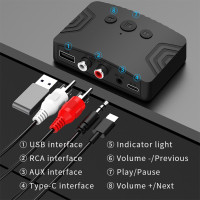 Bluetooth 5,3 аудио приемник передатчик 3,5 мм AUX RCA USB U-Disk стерео аудио адаптер для ТВ ПК автомобильный комплект динамик