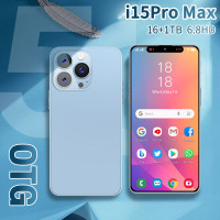 Смартфон Cingo I15 Pro Max ,  Android 13,две SIM-карты,6.8-дюймовый HD-дисплей, 7800mah, 48MP+108MP, поддерживает русский язык+наушников 16/1 ТБ, голубой