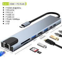 Док-станция USB Type-C разветвитель на HDMI 4K Thunderbolt 3 адаптер для ноутбука с PD SD TF RJ45 для Macbook Air M1 iPad Pro