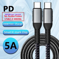 Кабель USB Type-C длиной 3 м, 10 футов, USB 3,2 Gen2, шнур PD 100 Вт, 5A, аудио-видео, 4K, совместимый с Thunderbolt 4 для Macbook, Samsung S20, Huawei