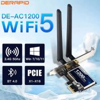 Wi-Fi-адаптер Derapid AC1200 с поддержкой Bluetooth, 2,4/5 ГГц