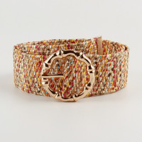 Bauhinia модный разноцветный полипропиленовый широкий ремень богемная круглая пряжка ремень для женщин Роскошные дизайнерские ремни