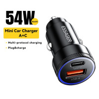 Автомобильное зарядное устройство Essager, 54 Вт, USB C, Quick Charge 4,0 3,0 FCP, SCP USB PD для Xiaomi iPhone 12 13 14 Pro
