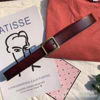 Ремень в стиле ретро для женщин, Модный классический простой кожаный пояс с металлической круглой пряжкой, для отдыха, для платьев, джинсов