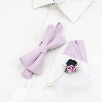 Твердые Цвет 7 см хлопковый галстук-бабочка брошь в виде Розы платок комплект мужские Романтическая Свадебная вечеринка костюм-смокинг для детей подарок аксессуары для галстука