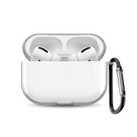 Прозрачный силиконовый чехол на Apple AirPods PRO (Аирподс про) с карабином