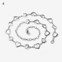 Женский ремень с длинной цепочкой, длинный пояс в стиле панк, с кисточками в форме сердца, цвет под золото и серебро, уличная одежда в стиле хип-хоп, пояс для брюк, 90 см