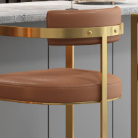 3TBW批发吧台椅简约不锈钢高脚椅现代酒吧前台扶手靠背吧凳家用高