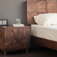 3TBW北美黑胡桃木全实木双人床主卧2021年新款静音现代简约轻奢家