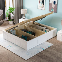 3TBW实木榻榻米床架收纳气压高箱储物床儿童单人双人床体无床头床