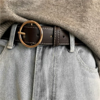 Женский кожаный тонкий ремень, простой металлический Регулируемый ремень с пряжкой-крючком для брюк, платьев, брендовый дизайнерский декоративный пояс