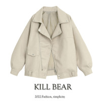 品牌折扣店商場撤回女外貿清倉短款外套春秋街頭機車服pu皮衣夾克