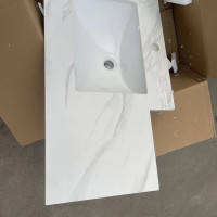 9URT批发岩板一体陶瓷台盆面浴室柜岩板台面台下盆台上盆岩板面