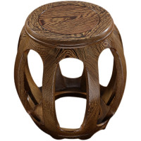 9URT鸡翅木圆凳中式换鞋凳仿古古筝凳琴凳红木鼓凳镶贝壳小矮凳茶