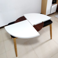 9URT批发白色四分可折叠式对折圆台桌面板4折餐桌圆形4块大圆桌12
