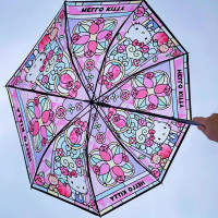 9URT批发透明长柄伞三丽玻璃彩绘雨伞加厚抗风洛米可爱女高颜值拍
