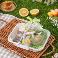 9URT批发ins风手提盒子烘焙马卡龙蛋糕野餐露营甜点下午茶外卖塑