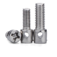 9URT批发M4M5M6 304不锈钢铅封螺丝电表螺丝钉十字带孔螺丝封表螺