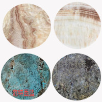 MR1YMR1Y轻奢天然大理石奢石圆形餐桌转盘家用吃饭桌子玉石材桌面