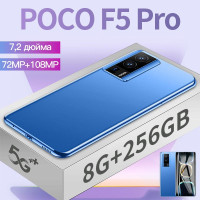 Смартфон roatimes Русская версия Poco F5 Pro телефоны смартфоны 7.2 дюйма,E 8/256 ГБ, синий