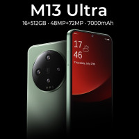 Смартфон Смартфон Mi 13 ultra  android 13  Snapdragon 8 Gen2  6.8-дюймовый  смартфон  16 ГБ 512 ГБ  поддерживает русское меню + Google Play высокопроизводительный смартфон для сетей 4g5g 16/512 ГБ, синий