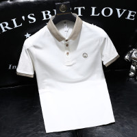 允森輕奢 男士翻領T恤 夏季新款短袖男裝簡約商務休閒套頭POLO衫