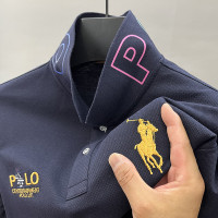 正品拉夫·勞倫馬球Polo衫男短袖t恤絲光棉刺繡T恤男裝中年商務休閒丅桖衫