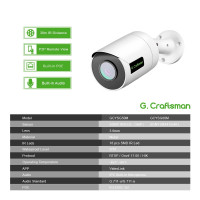 IP-камера видеонаблюдения GCraftsman POE, аудио, 5 МП, 4K, водонепроницаемая