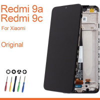 Дисплей в рамке для Xiaomi Redmi 9A / Redmi 9C с тачскрином черный + набор инструментов + защитное стекло