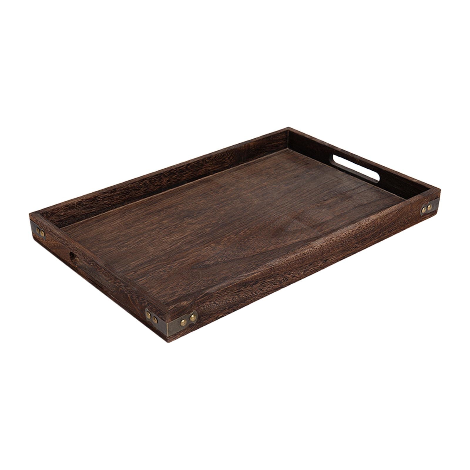 Multipurpose Wooden Serving Tray Tea Cup Tray Accessories Fruit simple to Clean and Maintain Food Storage Tray with Handle