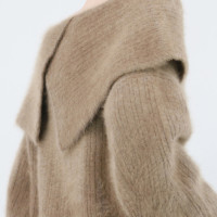 秋冬季加厚寬鬆慵懶風耶誕紅色氛圍感大翻一字領露肩水貂絨毛衣女