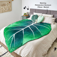 Одеяло с большими листьями, мягкое Фланелевое покрывало в форме зеленых листьев, s-образные кровати, диван, флисовый уютный, пляжное одеяло, подарок на день рождения
