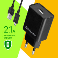 Зарядное устройство для телефона USB в комплекте с кабелем micro-USB, зарядка для телефона, адаптер Defender UPC-11