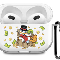 Силиконовый прозрачный чехол для наушников AirPods 3 (на АирПодс 3) с 3D принтом "Rich Scrooge"